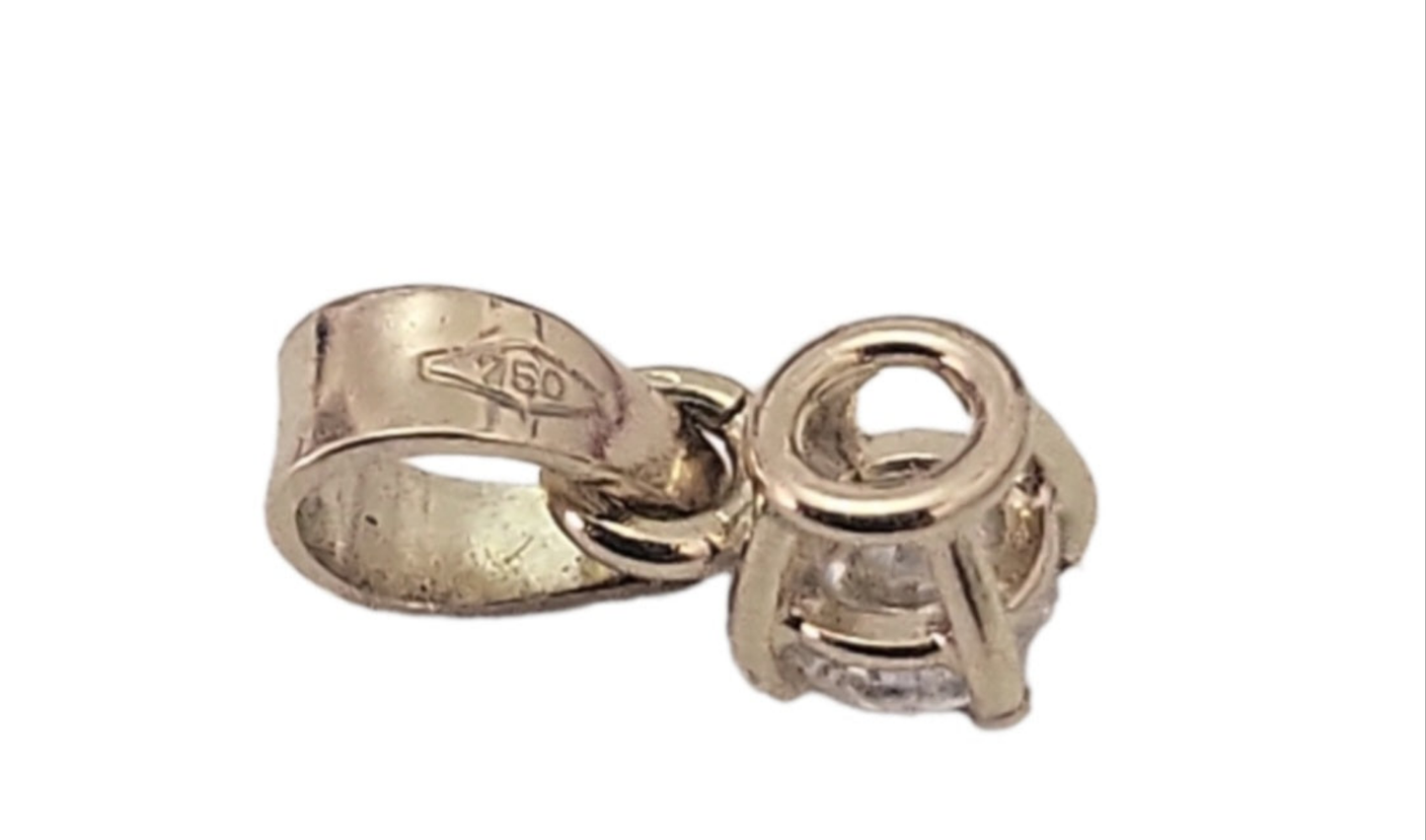 ciondolo pendente punto luce in oro giallo 18k e diamanti naturale 0,15 ct