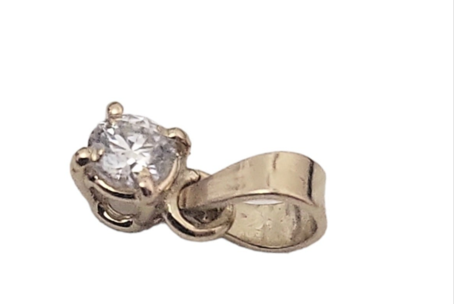 ciondolo pendente punto luce in oro giallo 18k e diamanti naturale 0,15 ct