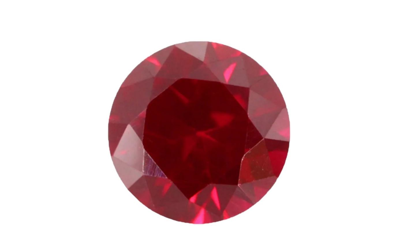 rubino naturale taglio brilliante 1,90 ct rosso sangue trasparente