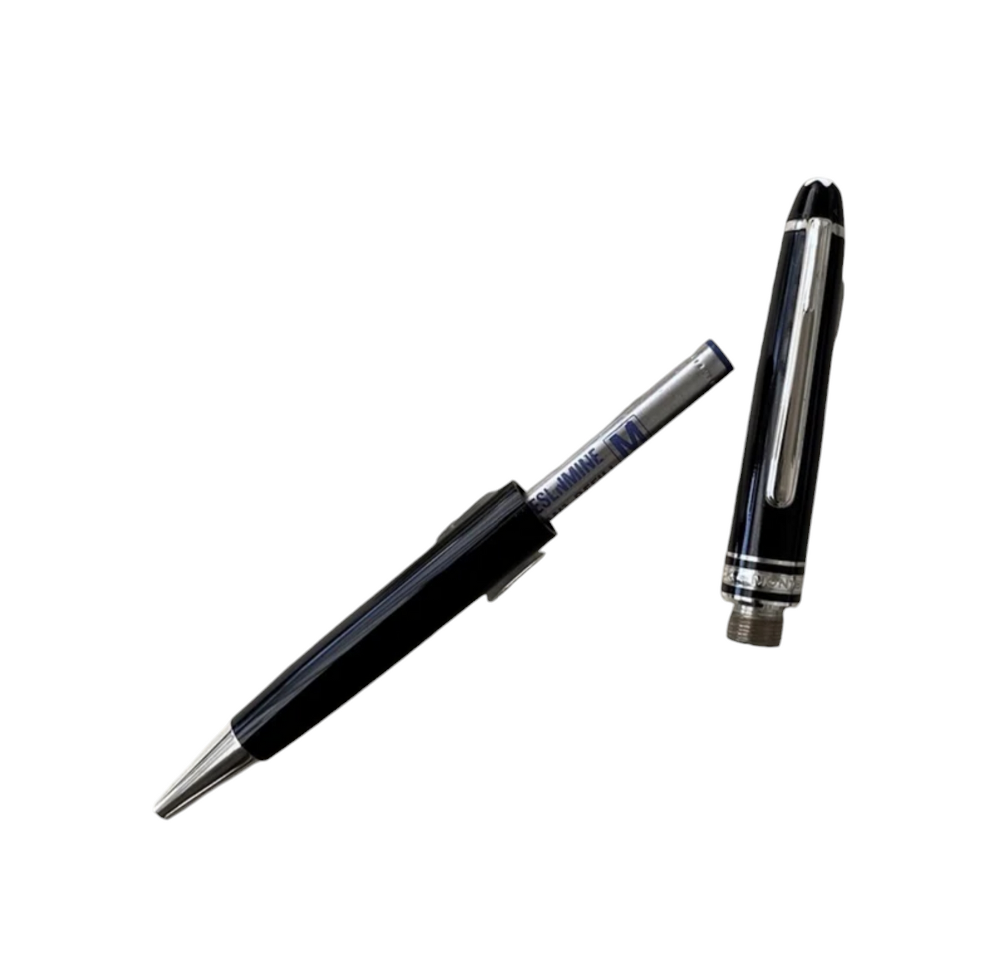Juego de 2 bolígrafos, pluma estilográfica y bolígrafo 145 Montblanc Meisterstück Glacier Classique