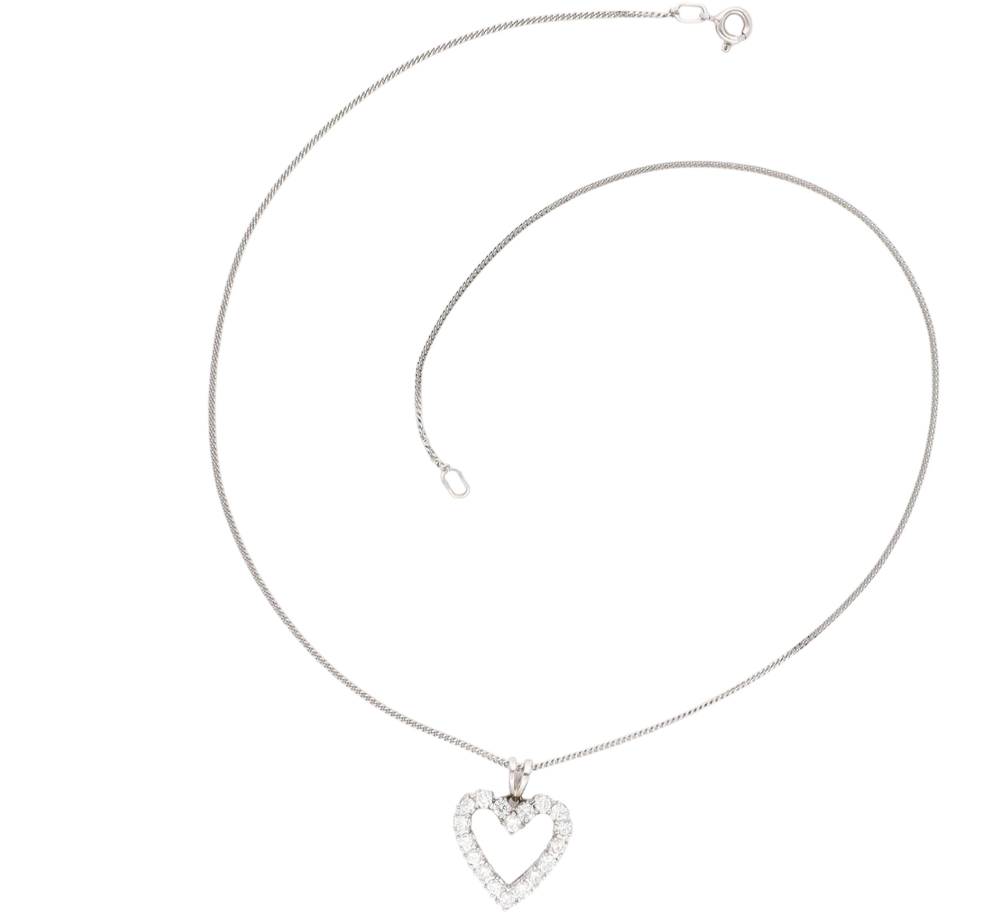 Ciondolo cuore oro con diamanti naturali 0.54 ct
