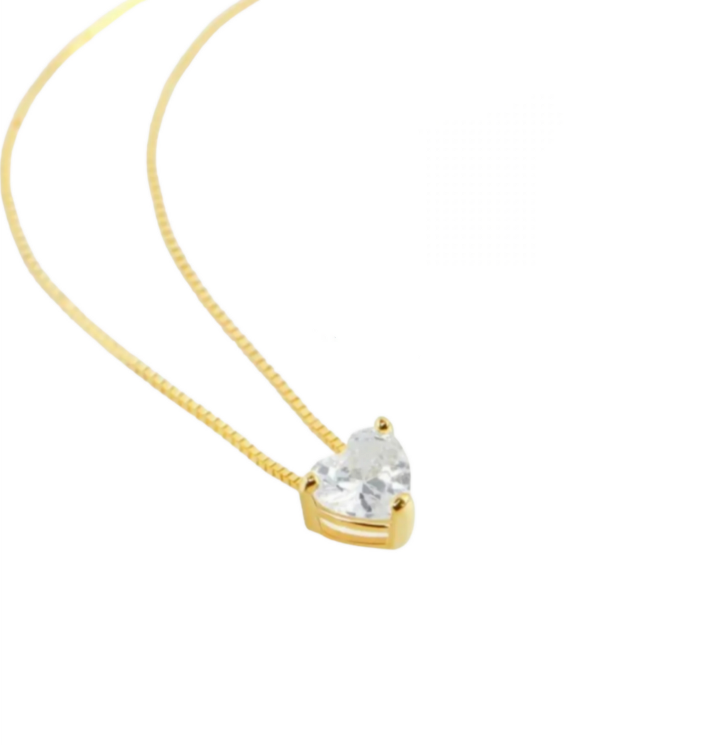 ciondolo punto luce in oro giallo 18k e diamante naturale Taglio cuore 0,25ct