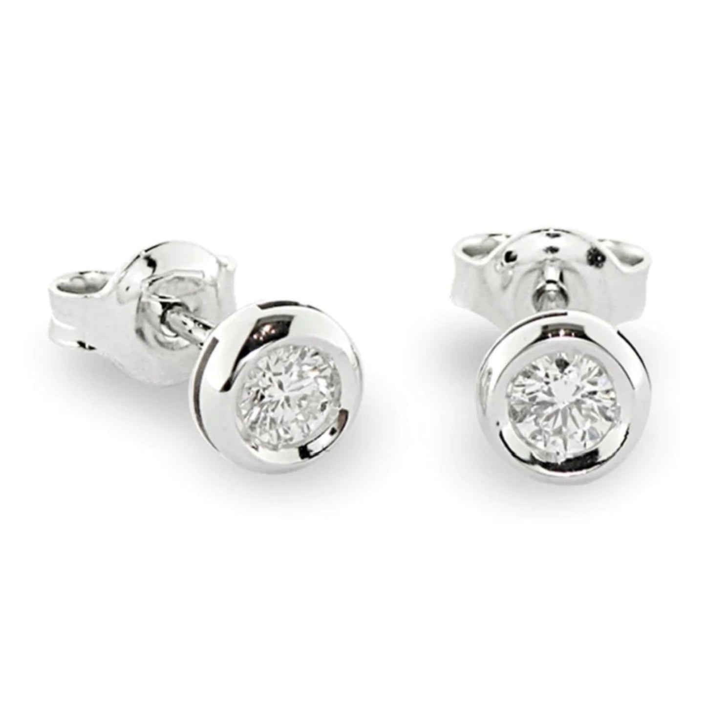 orecchini punto luce a cipollina in oro bianco 18k e 2 diamante naturale 0,70 ct