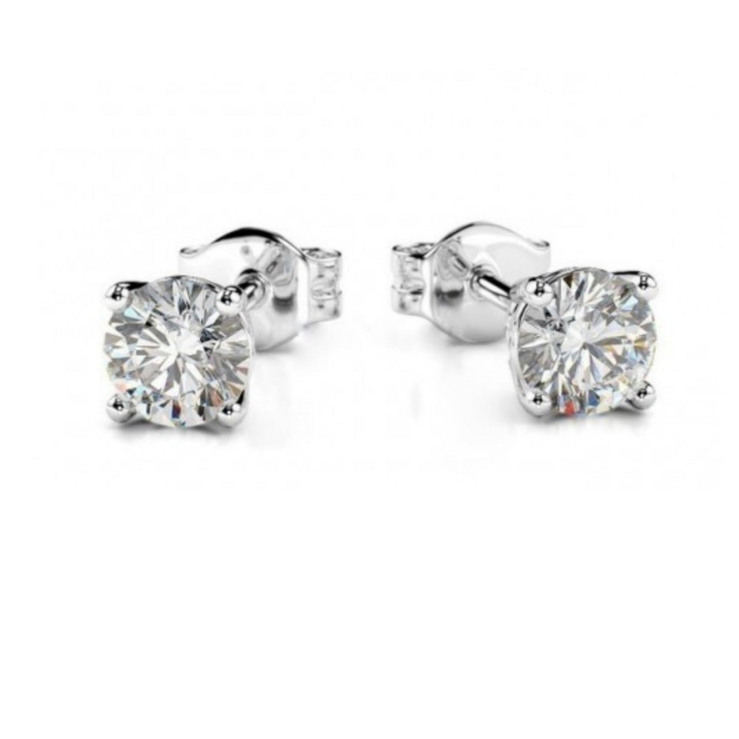 orecchini punto luce in oro bianco 18k e 2 diamanti naturali 0,30ct