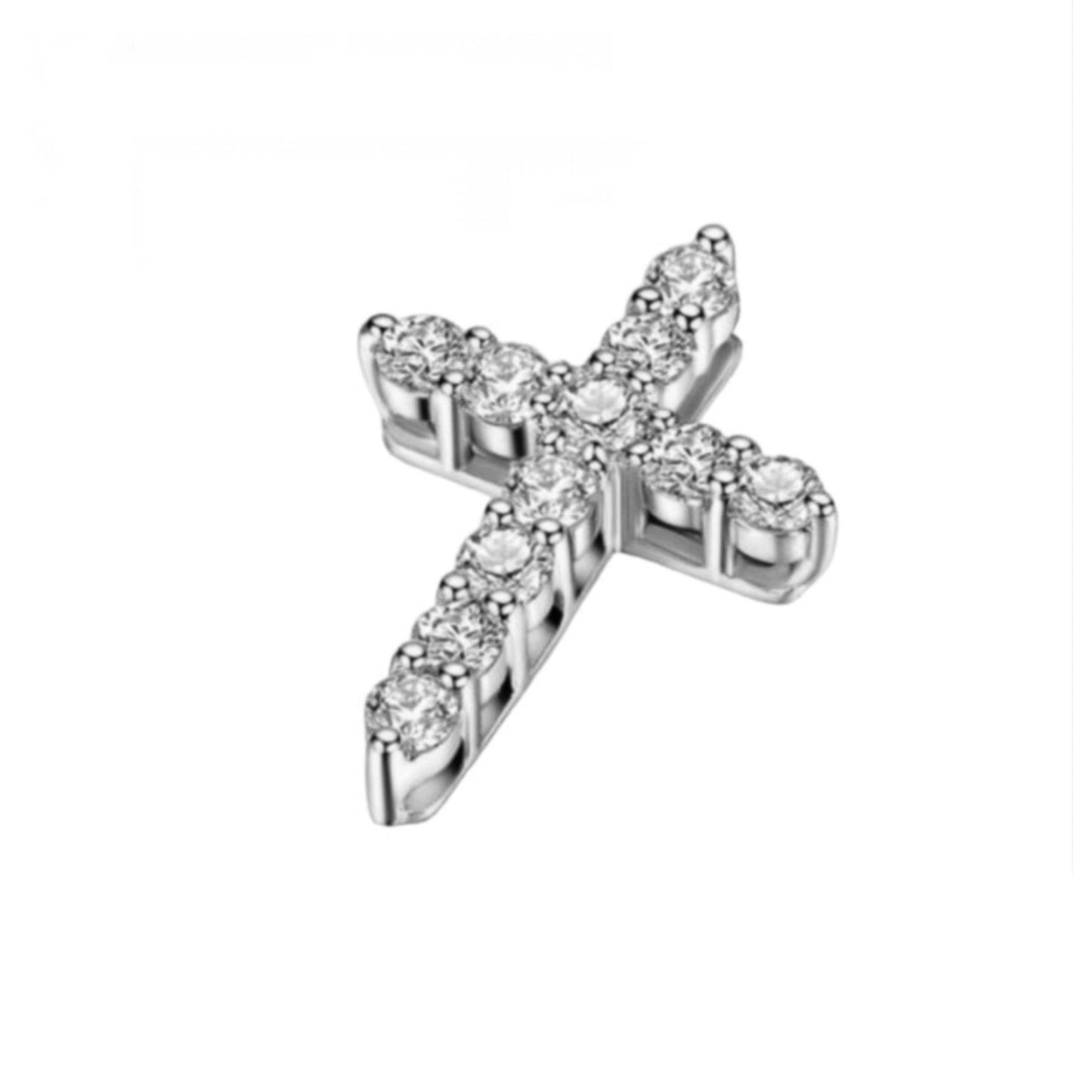 Colgante de cruz con certificación HRD en oro blanco de 18 k y diamantes naturales de 1,01 ct