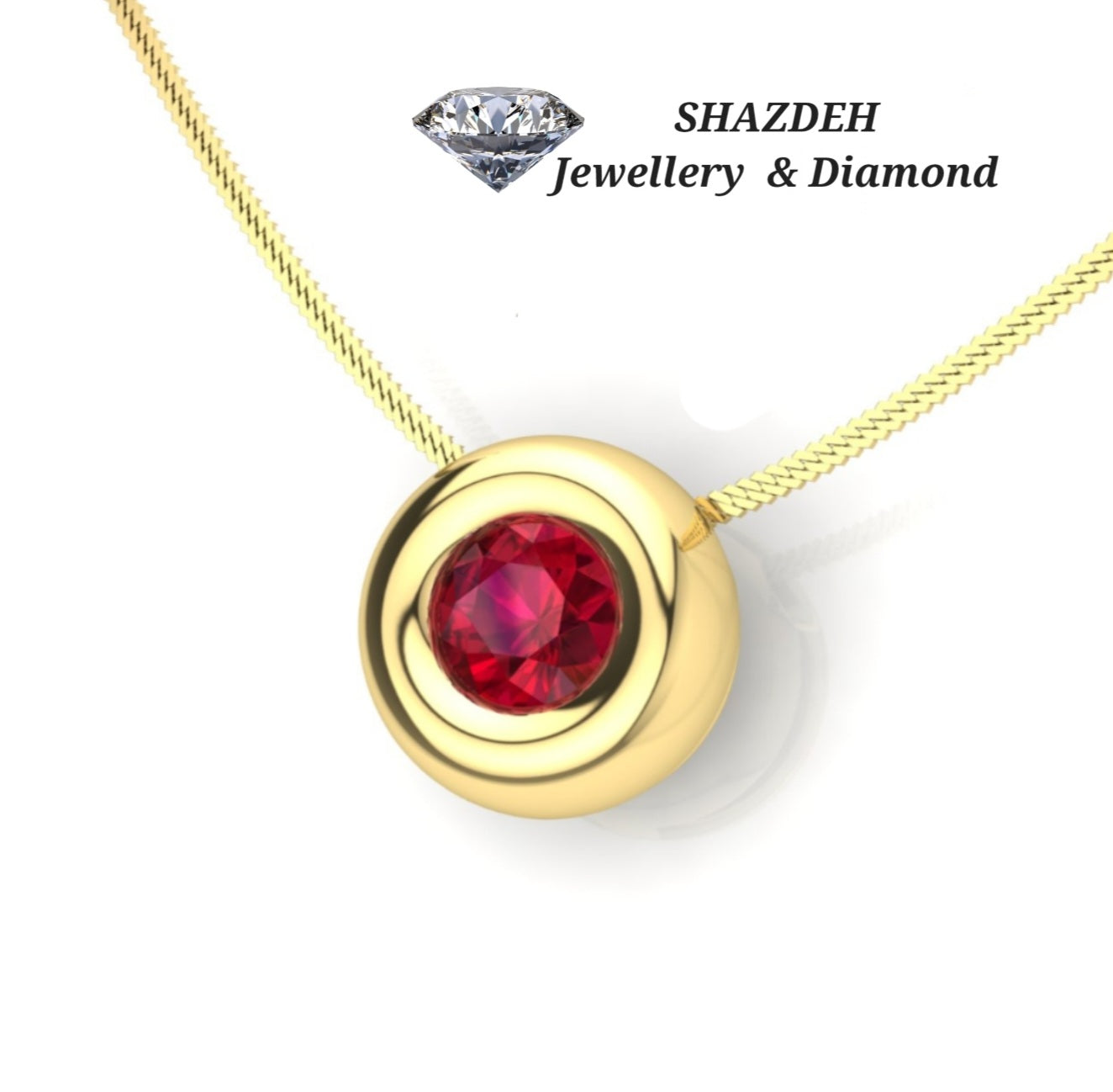 Collana punto luce in oro con rubino naturale 0,50 ct