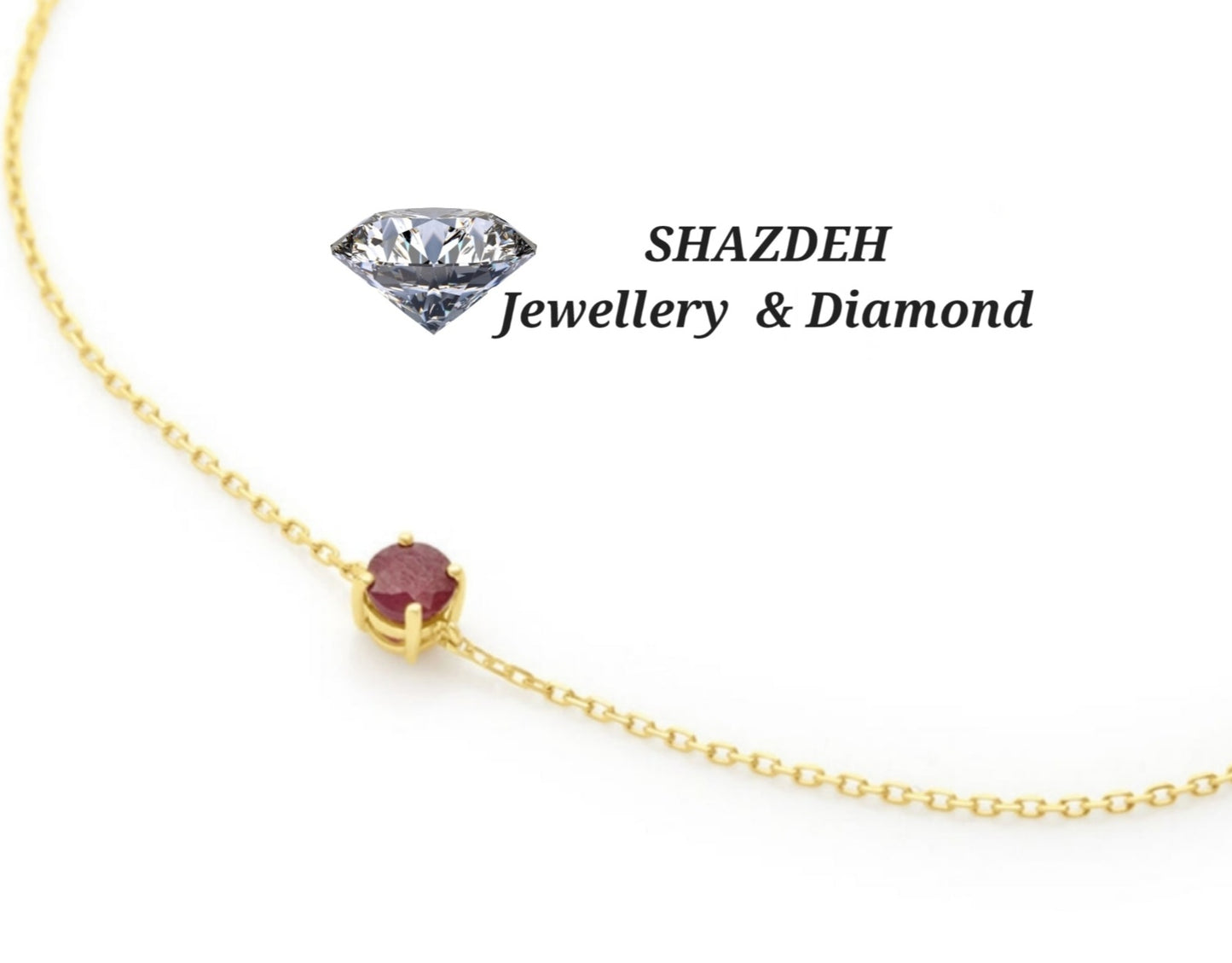 Colgante punto de luz en oro blanco de 18k y rubí natural de 0,50 ct