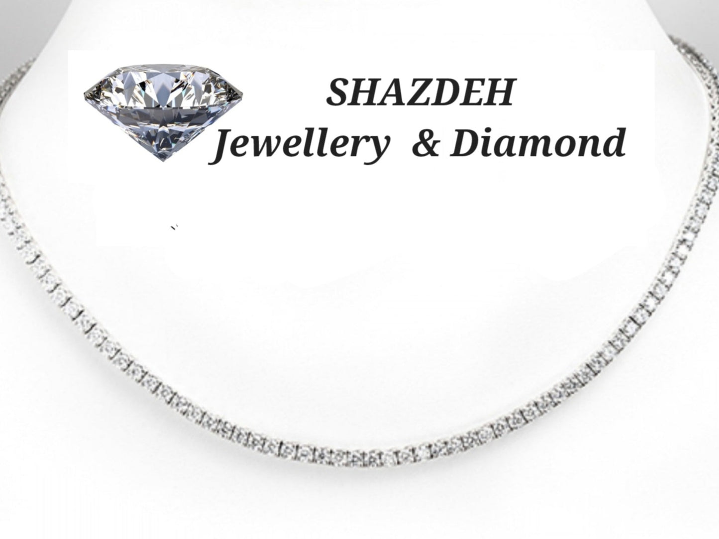 Collar de tenis de oro de 8 quilates y diamantes naturales
