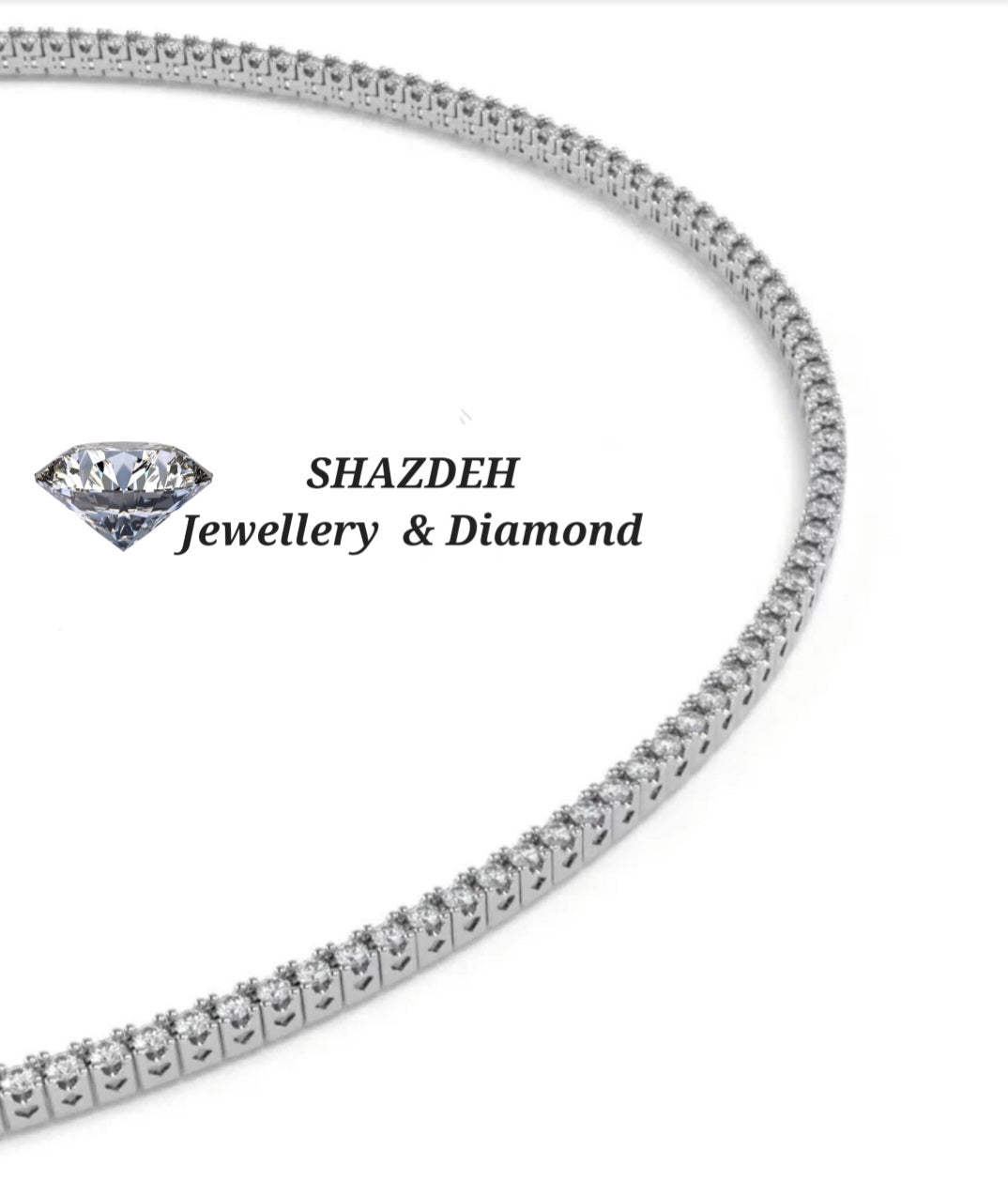 Collar de tenis de oro de 8 quilates y diamantes naturales