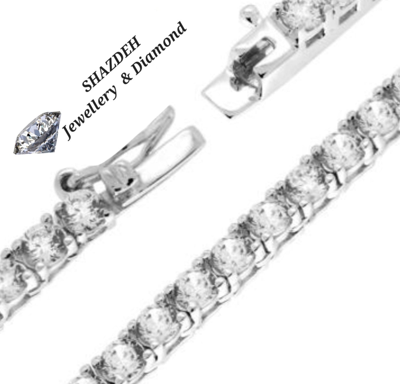 Collar de tenis de oro y diamantes naturales de 5,90 ct