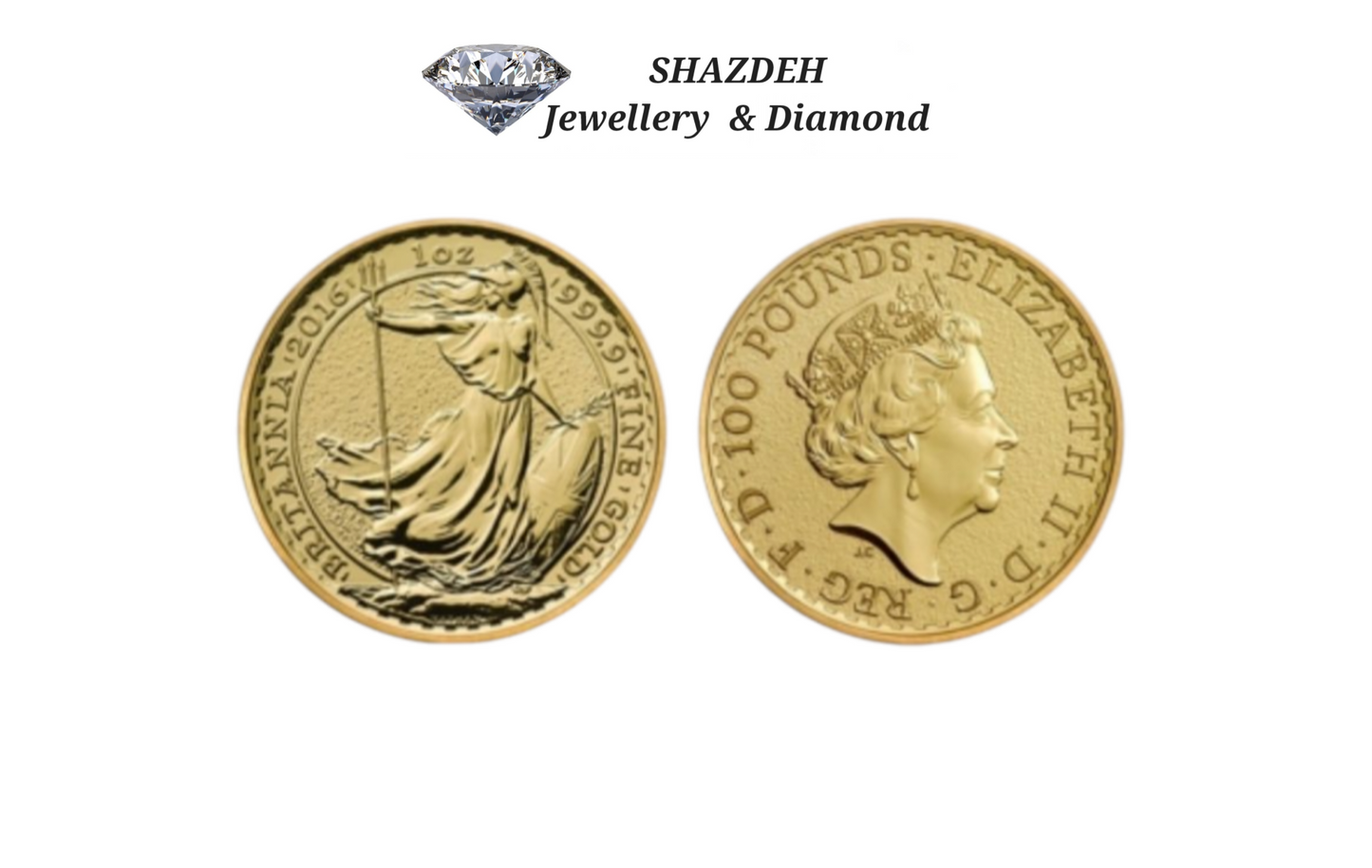100 pounds sterline in oro 24 k, ELIZABETTA II , 1 OZ(31,10g)