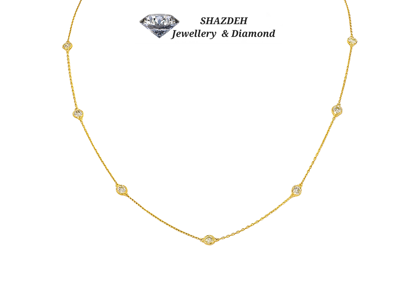 Collana in oro con 7 diamanti naturali 1.40 ct