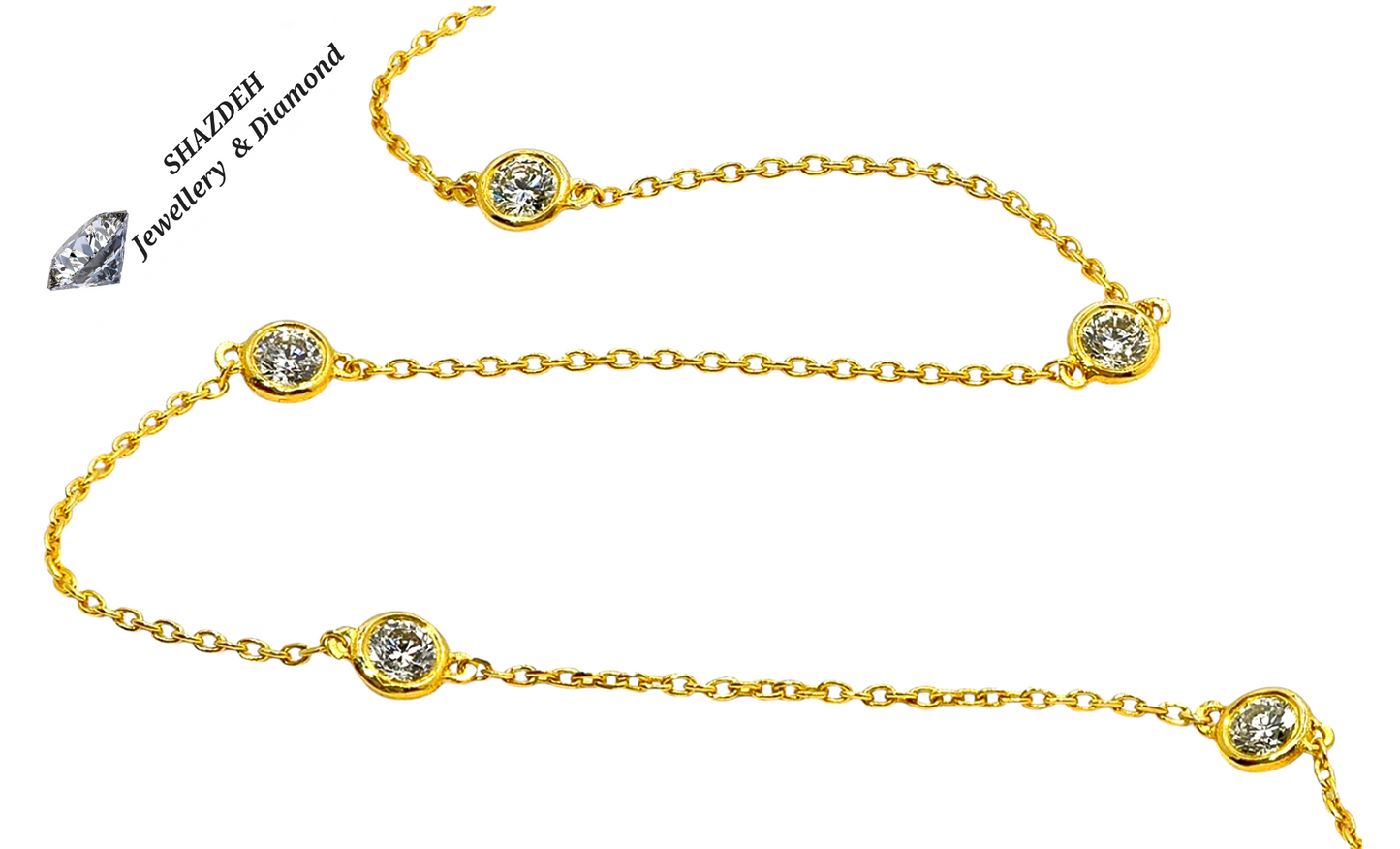 Collana in oro con 7 diamanti naturali 1.40 ct