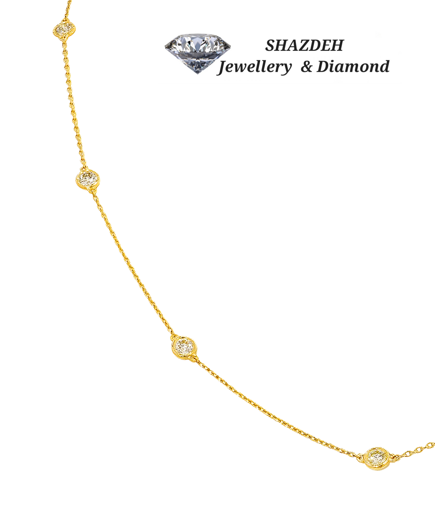 Collana in oro con 7 diamanti naturali 1.40 ct