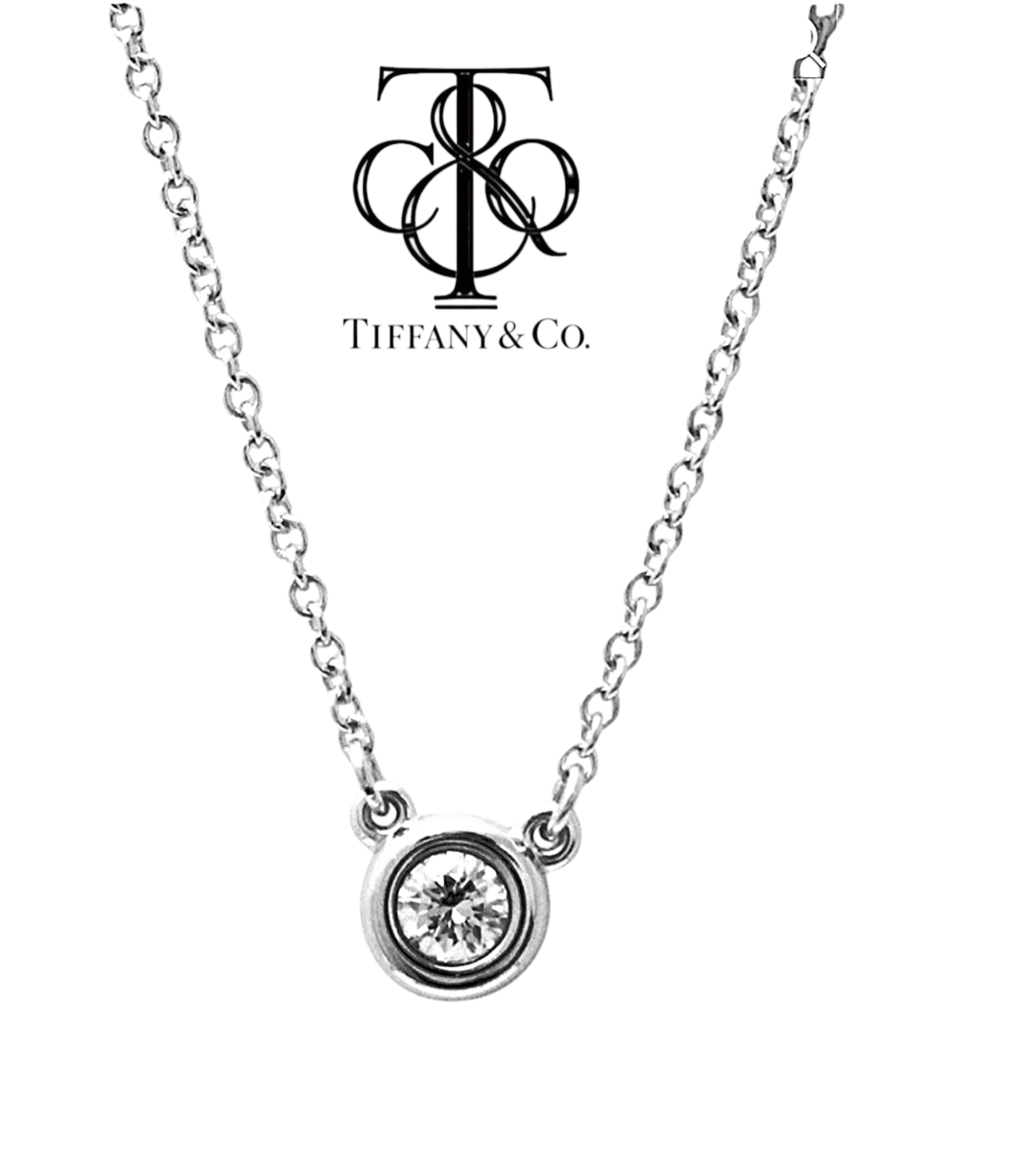 Ciondolo in oro con diamante naturale 0.11 ct (Tiffany & co)
