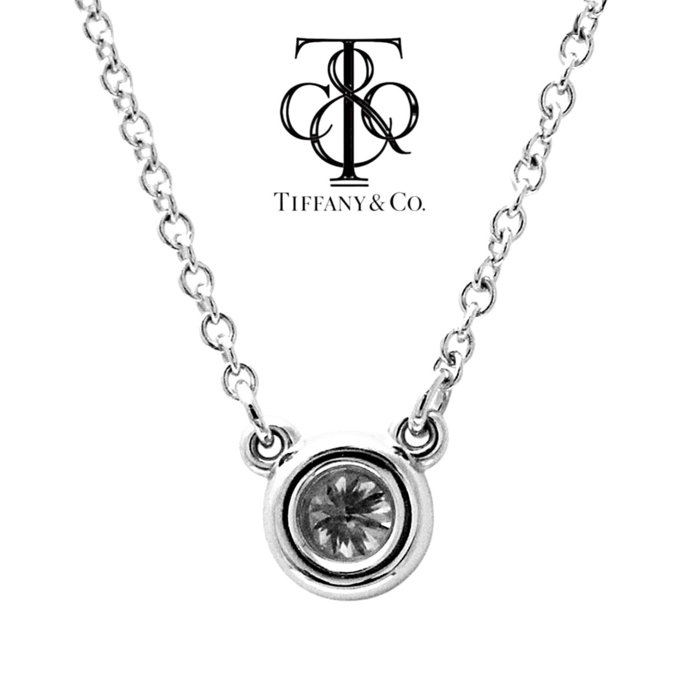 Ciondolo in oro con diamante naturale 0.11 ct (Tiffany & co)