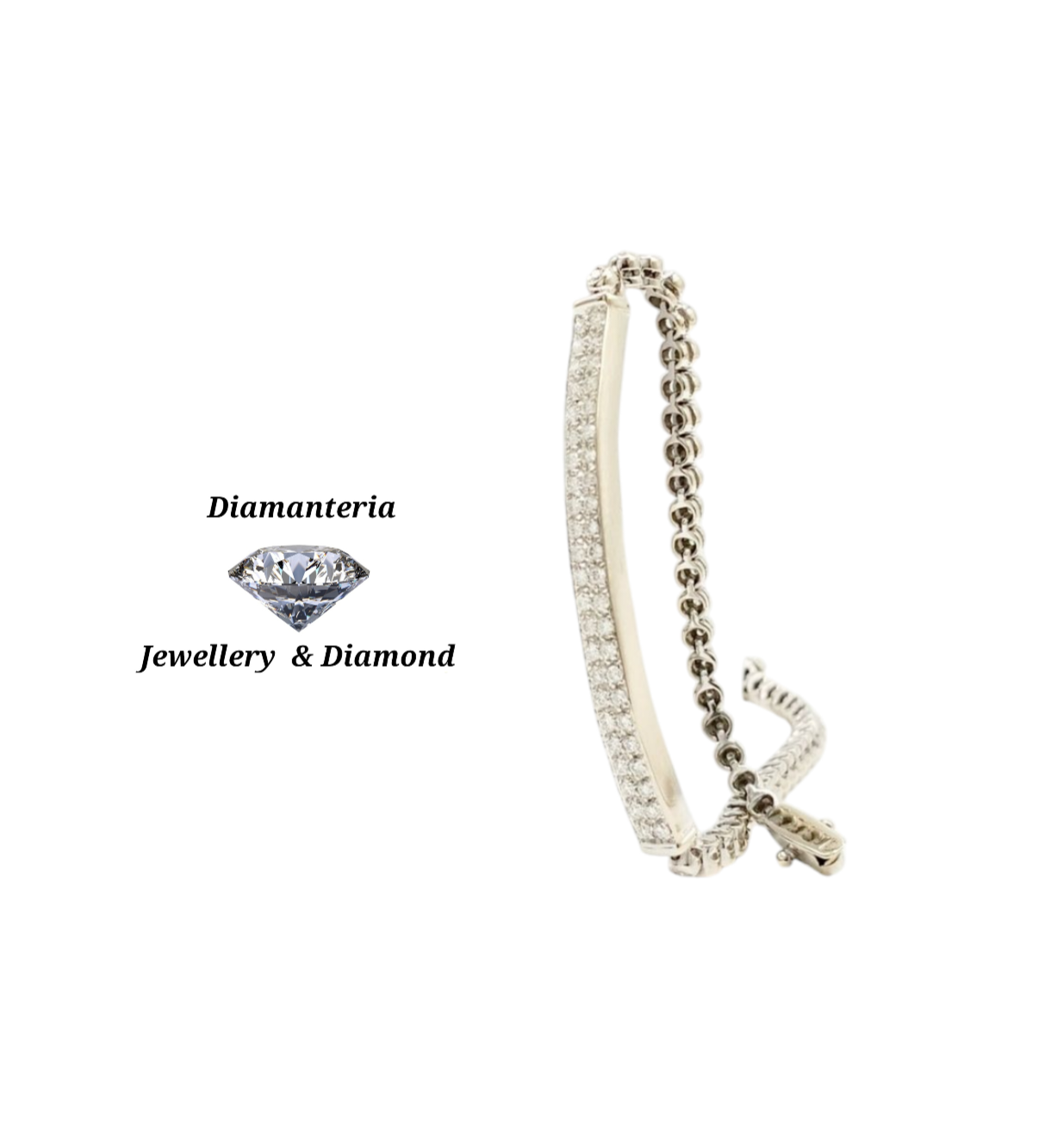 Bracciale tennis oro bianco e diamanti naturali 3.20ct