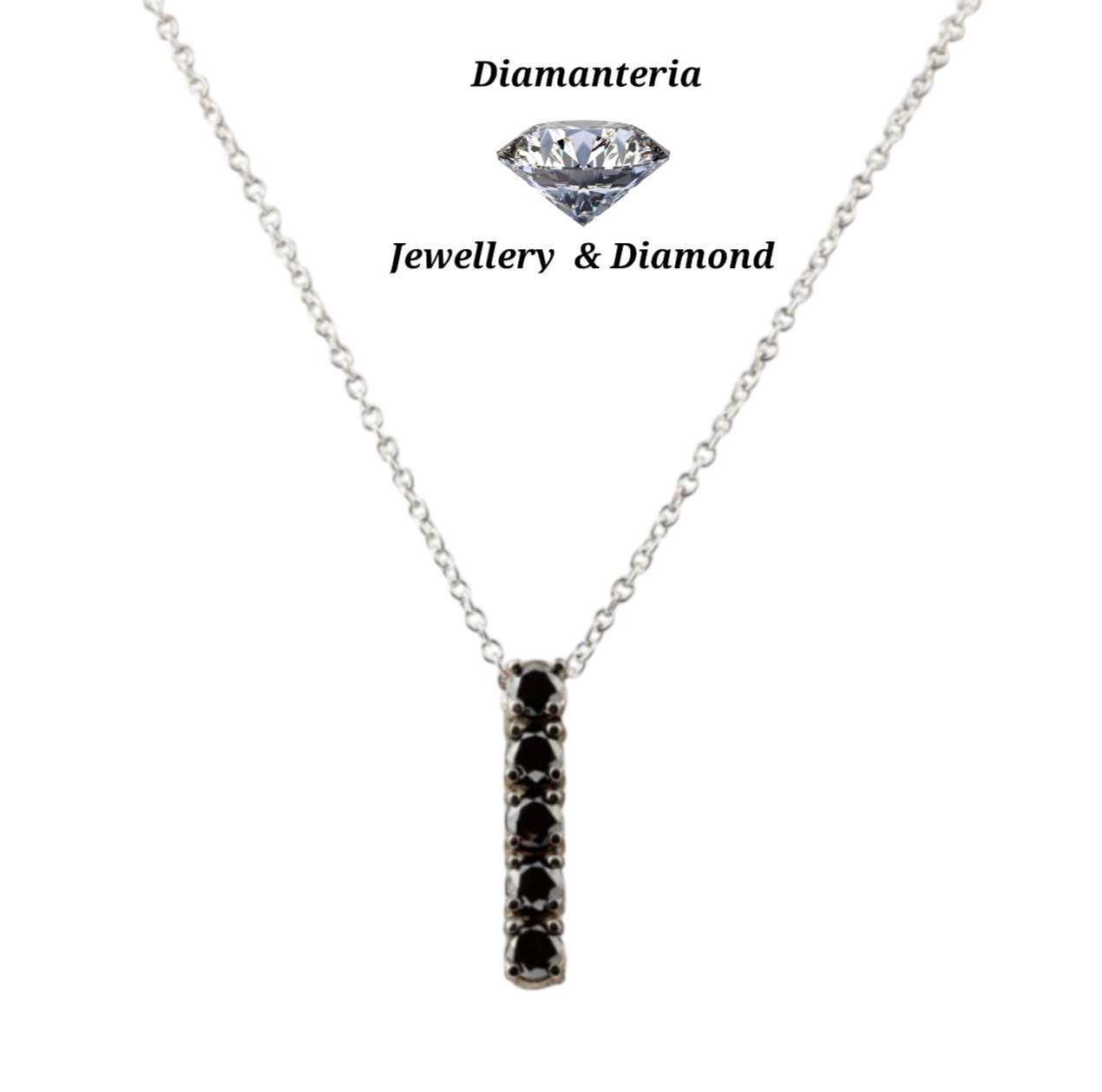 Ciondolo a 5 pietre con diamanti naturali black 1.00ct