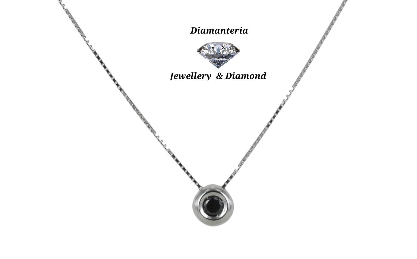 Ciondolo punto luce con diamanti naturali black 0.50 ct