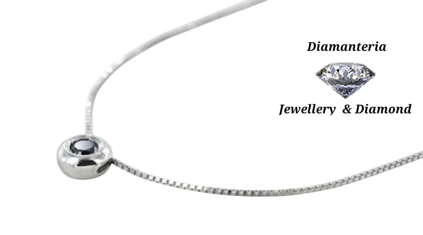 Ciondolo punto luce con diamanti naturali black 0.50 ct