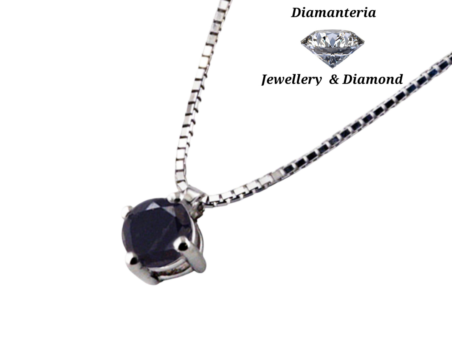 Ciondolo punto luce con diamanti naturali black 0.50 ct