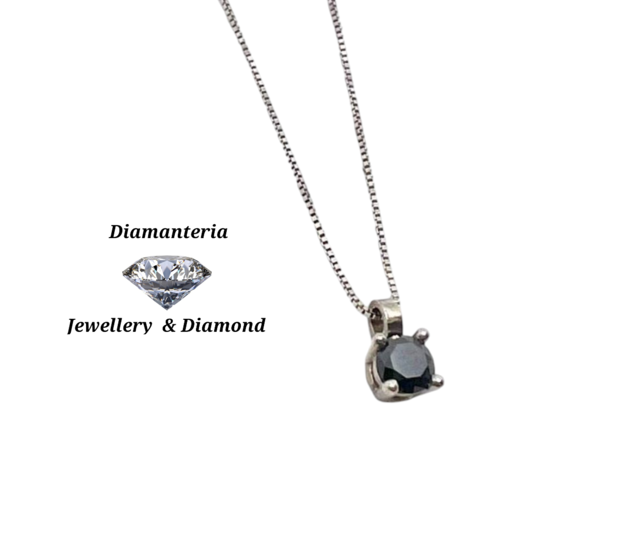 Ciondolo punto luce con diamanti naturali black 0.50 ct