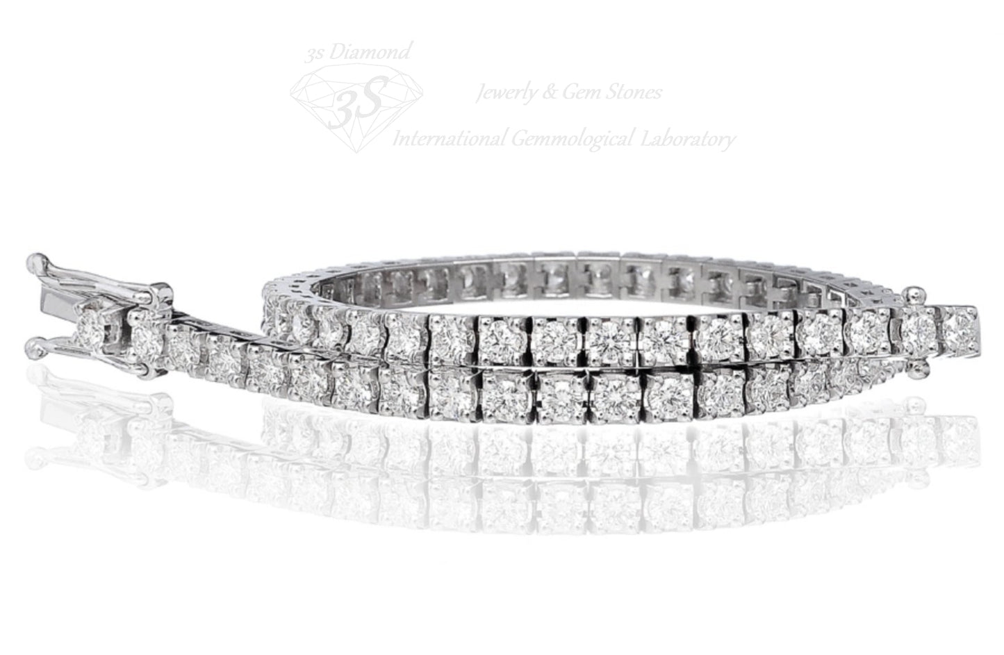 bracciale tennis in oro bianco 18k e diamanti naturali 6,85ct