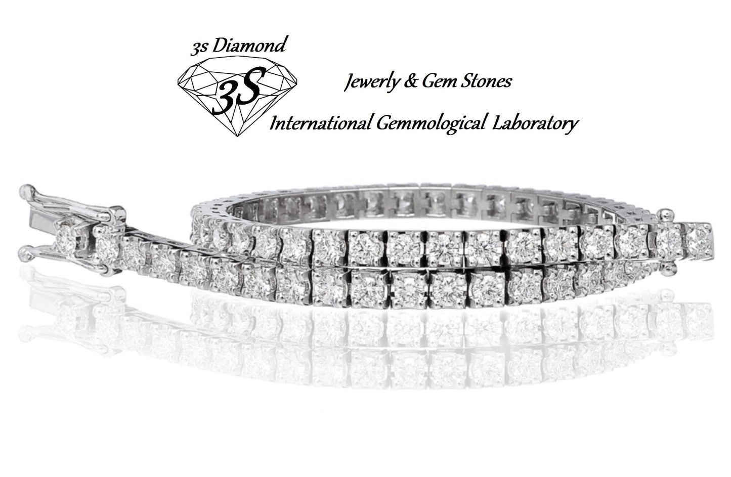 bracciale tennis in oro bianco 18k 750 e diamanti naturali 2,70ct