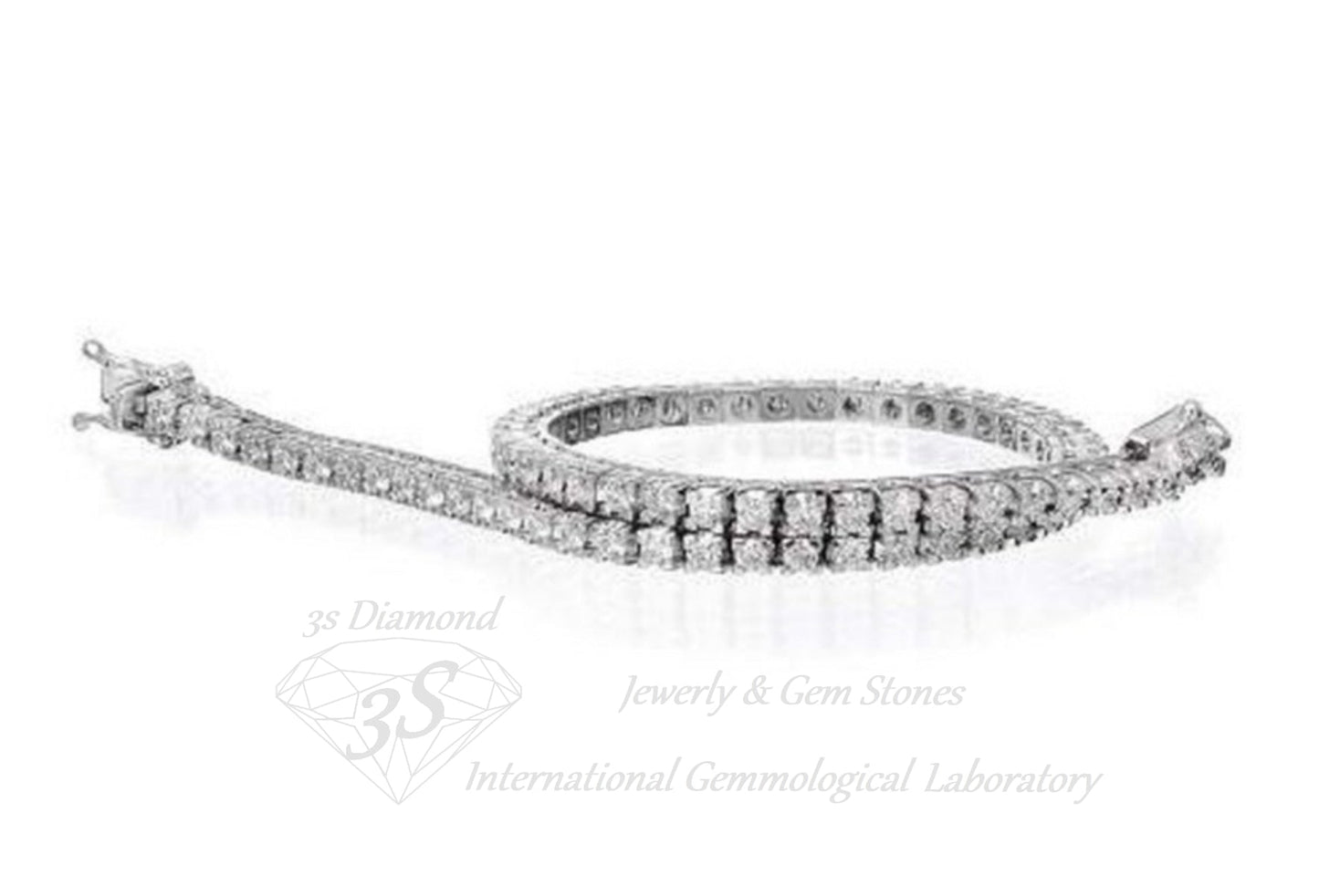 bracciale tennis in oro bianco 18k e diamanti naturali 6,85ct