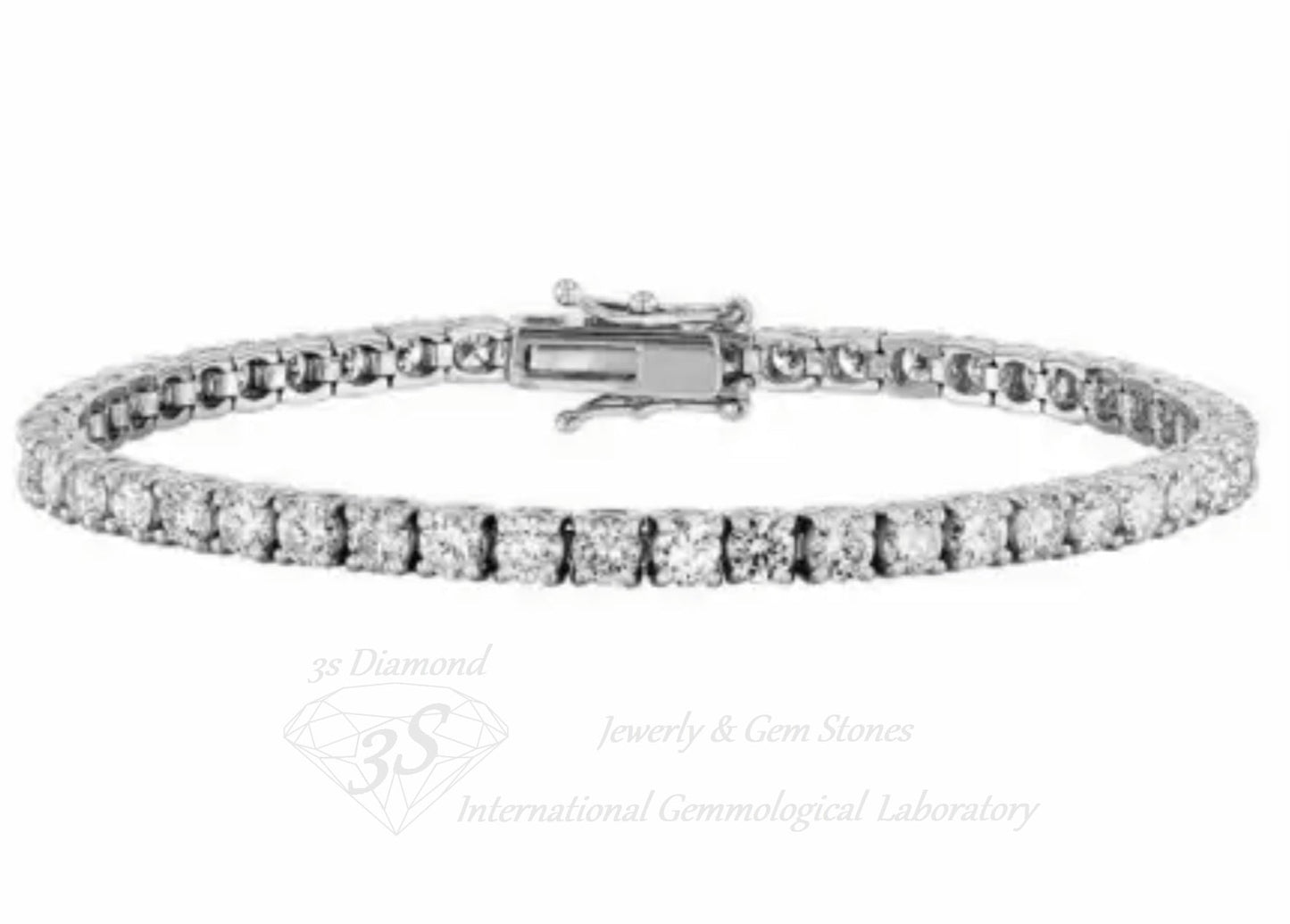 bracciale tennis in oro bianco 18k 750 e diamanti naturali 2,70ct