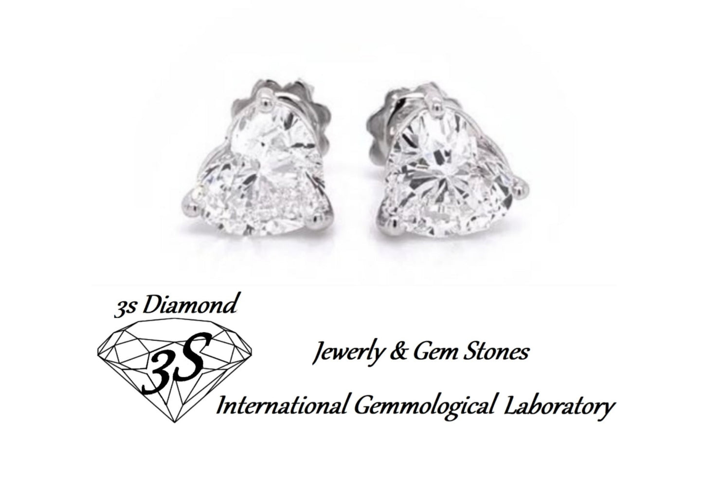orecchini punto luce in oro bianco 18k e 2 diamanti naturali taglio cuore 1,00 ct