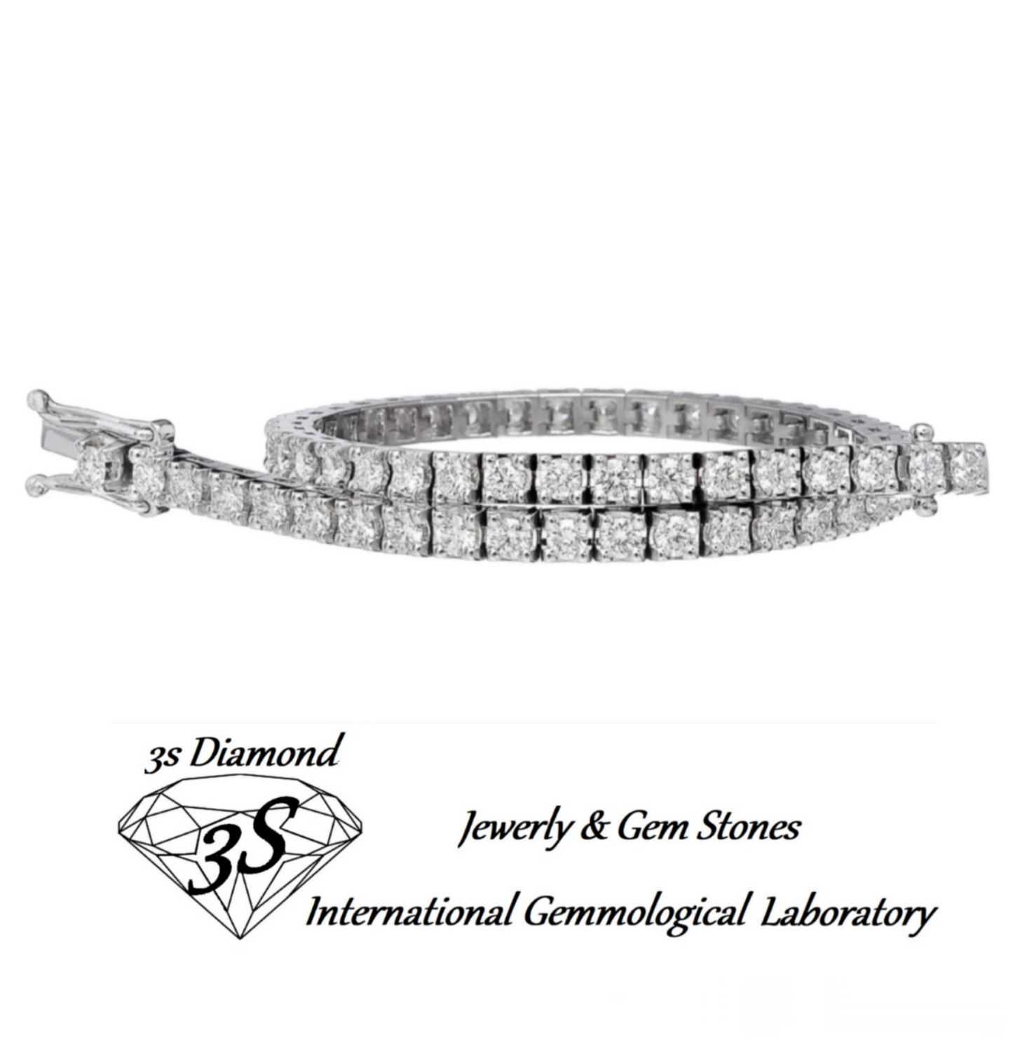 bracciale tennis in oro bianco 18k 750 e diamanti naturali 2,70ct