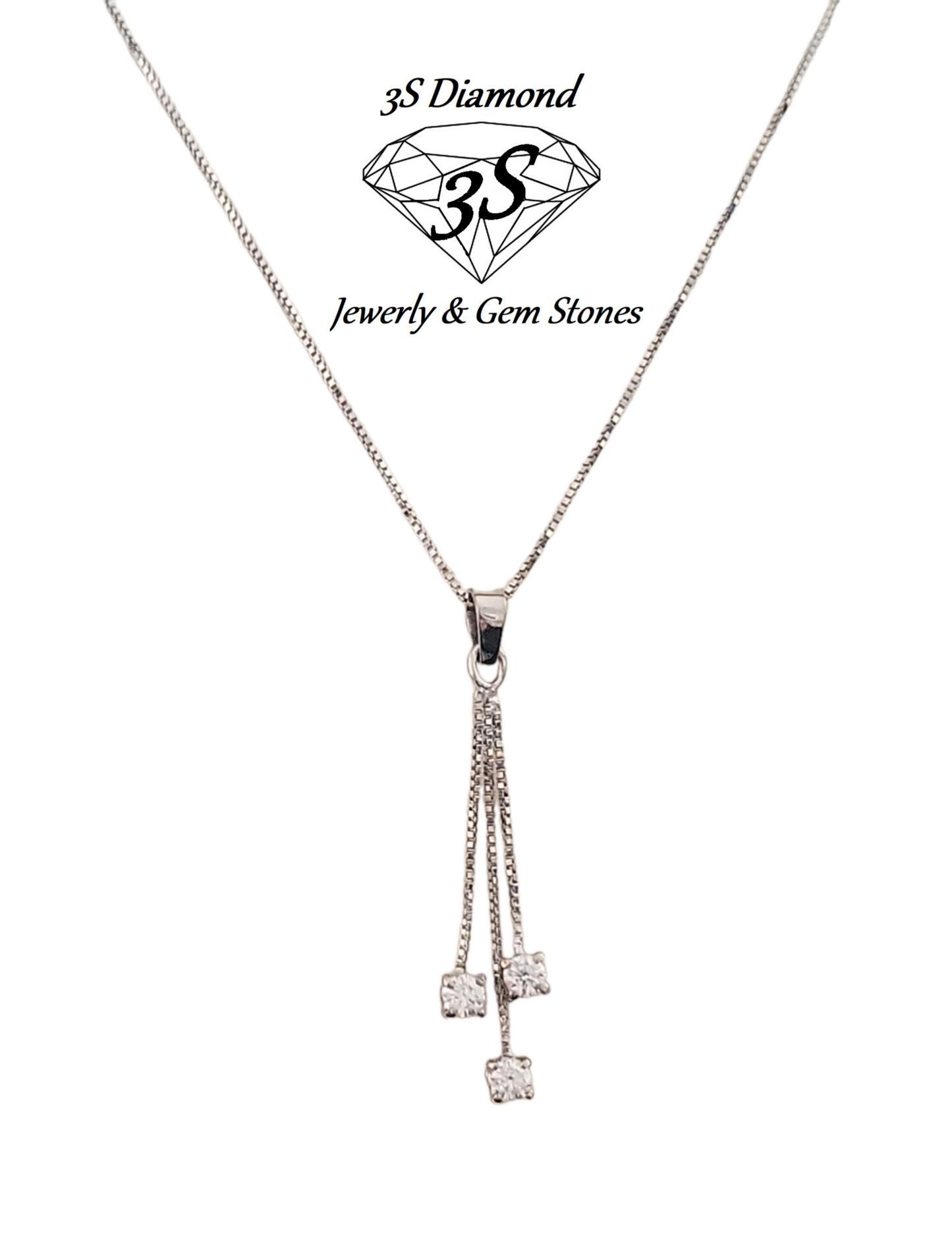 pendente a strisce in oro bianco 18k e diamante aturale 0,30ct
