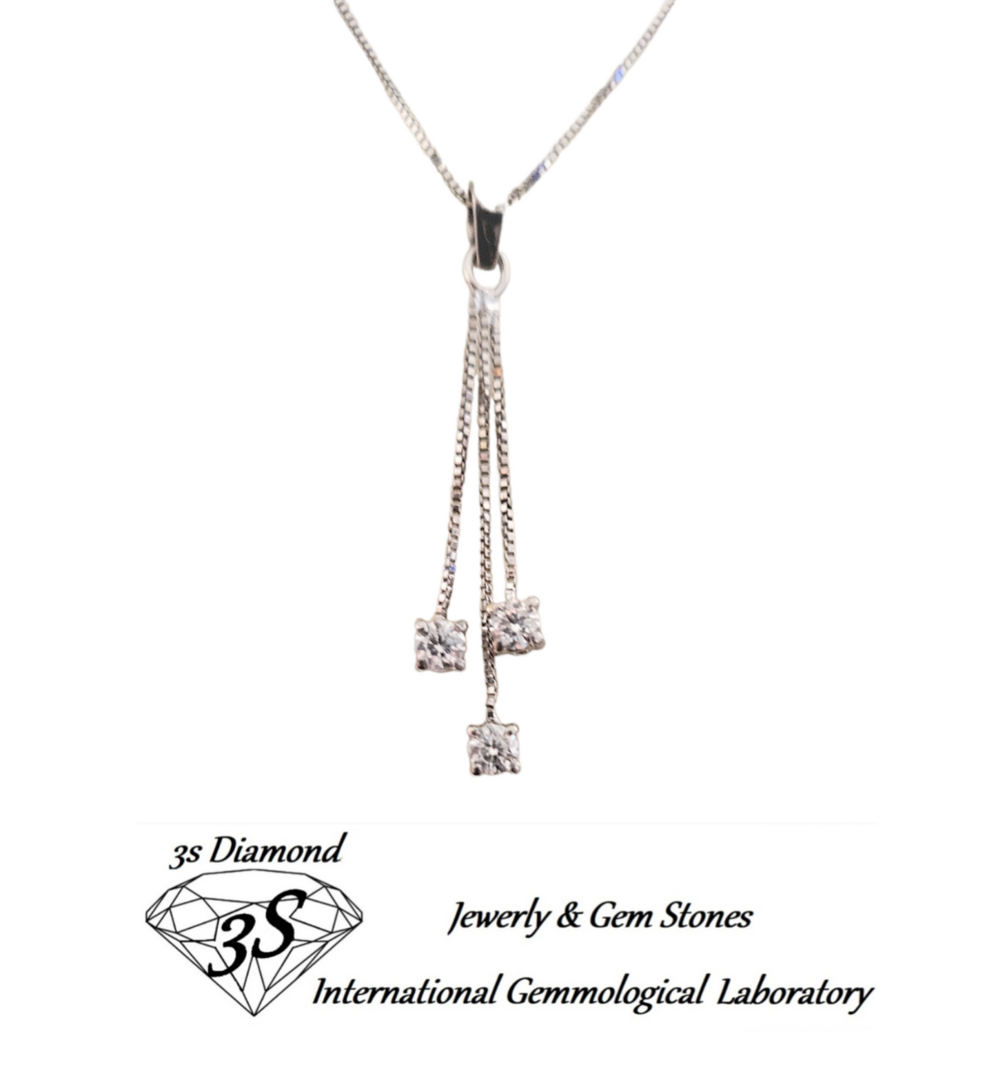 pendente a strisce in oro bianco 18k e diamante aturale 0,30ct