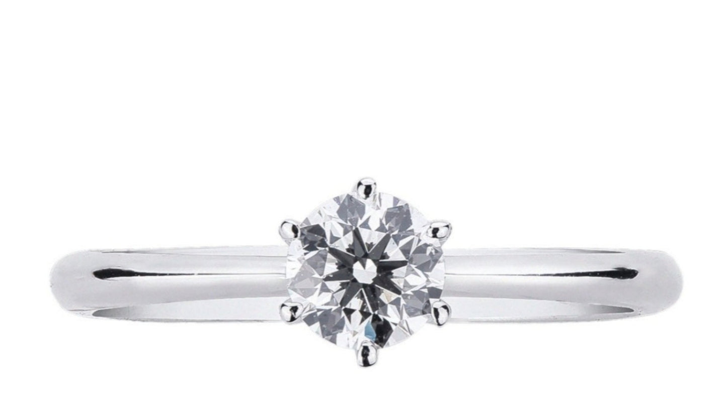 Anello solitario diamante naturale 1.00 ct certificato IGI D IF
