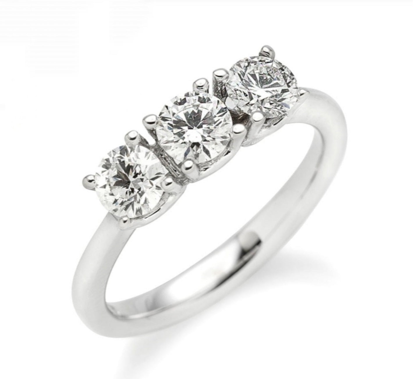 Trilogie-Ring, 0,60 ct Naturdiamanten, zertifiziert IGI D IF