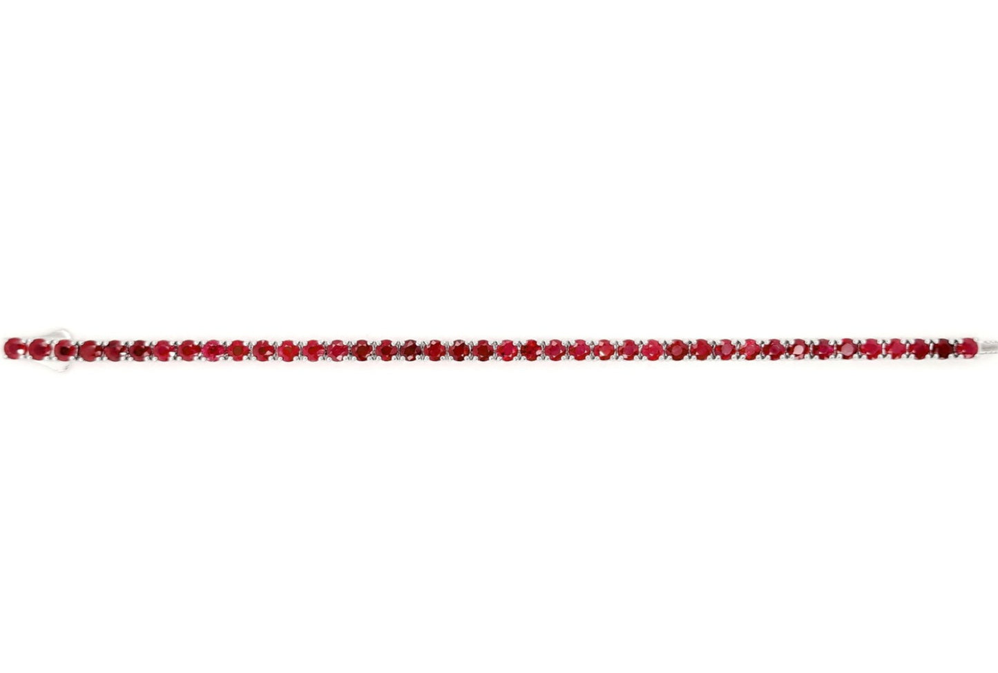 Bracciale tennis in oro bianco e rubino naturale 10.93 ct