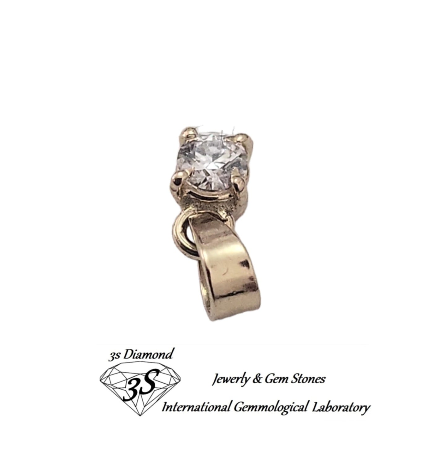ciondolo punto luce in oro giallo 18k e diamanti naturale 0,10 ct