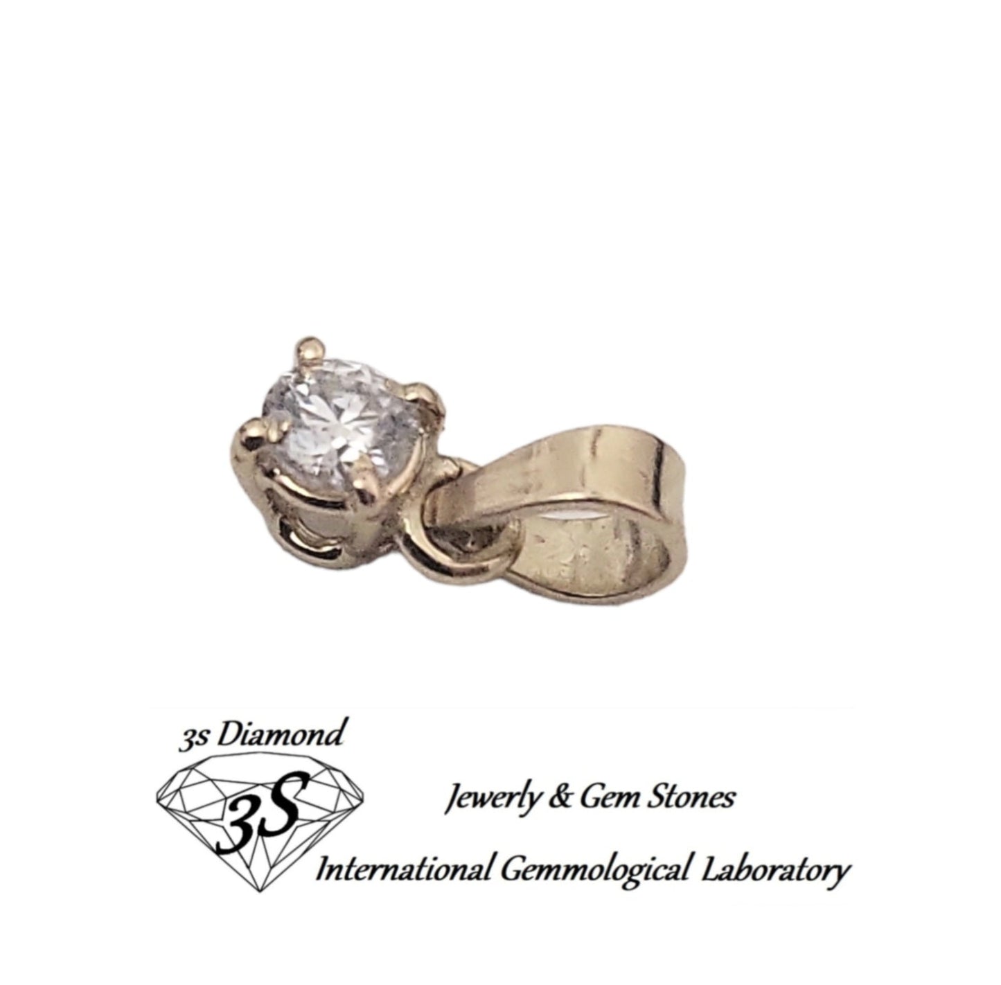 ciondolo punto luce in oro giallo 18k e diamanti naturale 0,10 ct