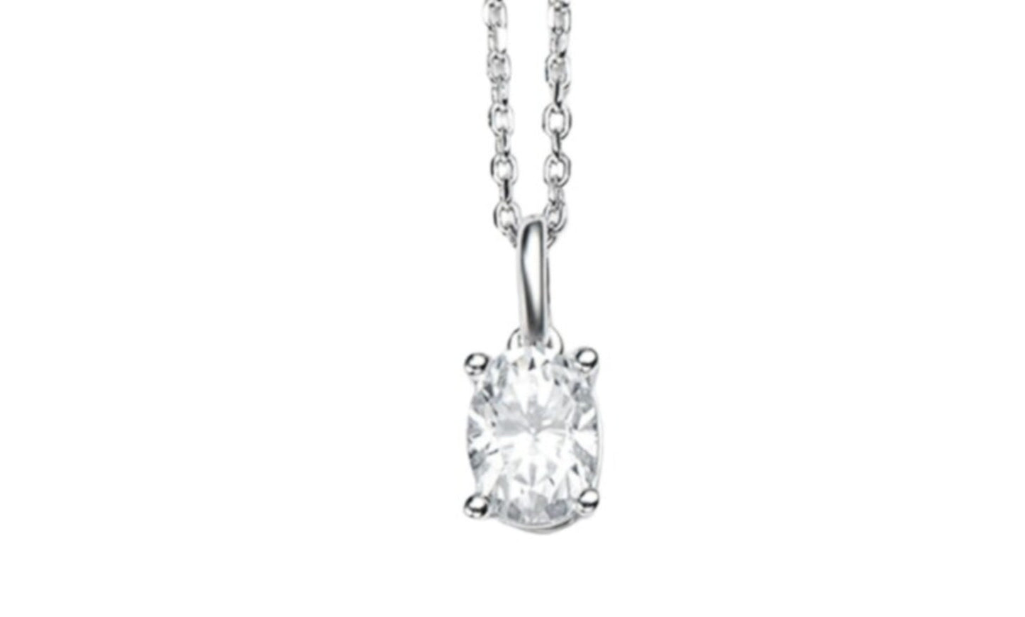 HRD ANTWERP Anhänger ovaler Lichtpunkt Gold und Naturdiamant 0,15 ct