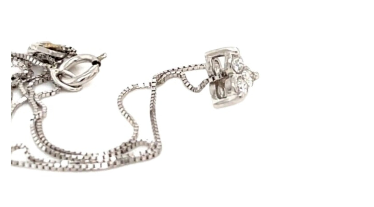 Colgante trilogía certificado HRD en oro blanco y 3 diamantes naturales de 0,43ct