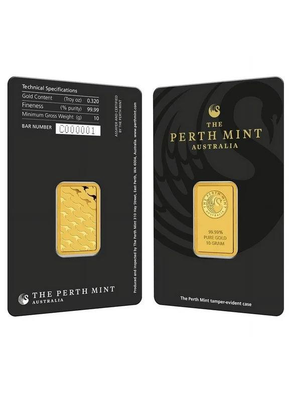 Lingotto oro puro 24 k 10 grammi the Perth mint Australia