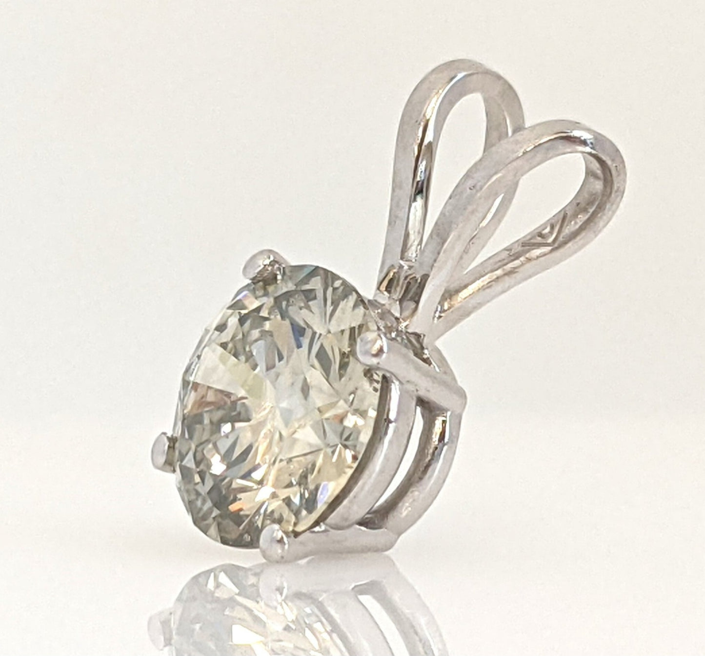 Ciondolo - 18 carati Oro bianco - 0.96ct. tw. Diamante ( naturale) -IGI
