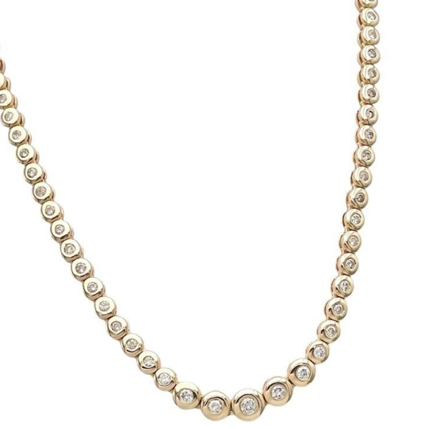 Collana tennis a cipollina in oro e diamanti naturali 6.40ct