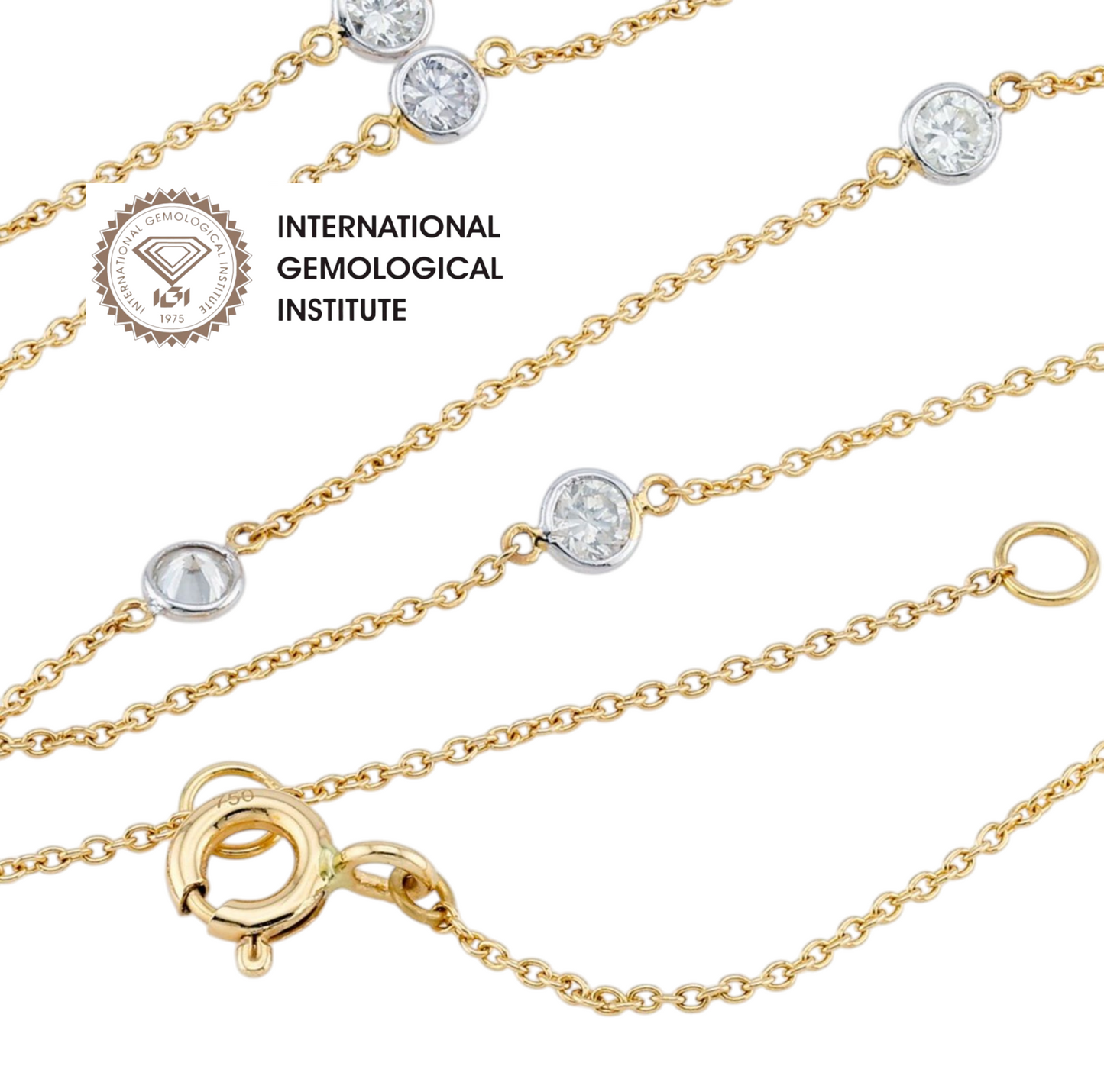 Collana in oro giallo 18k e diamanti naturali 1.40ct