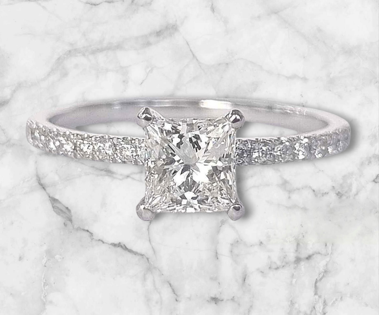 Anello 18 carati Oro bianco - 0.85ct. tw. Diamante (Naturale)