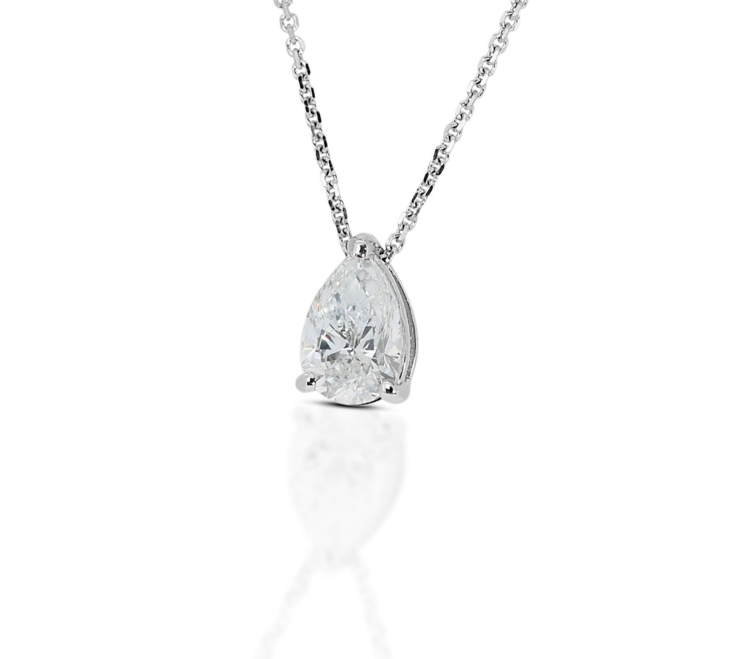 Collana punto luce in oro e diamante naturale pera 0.24ct