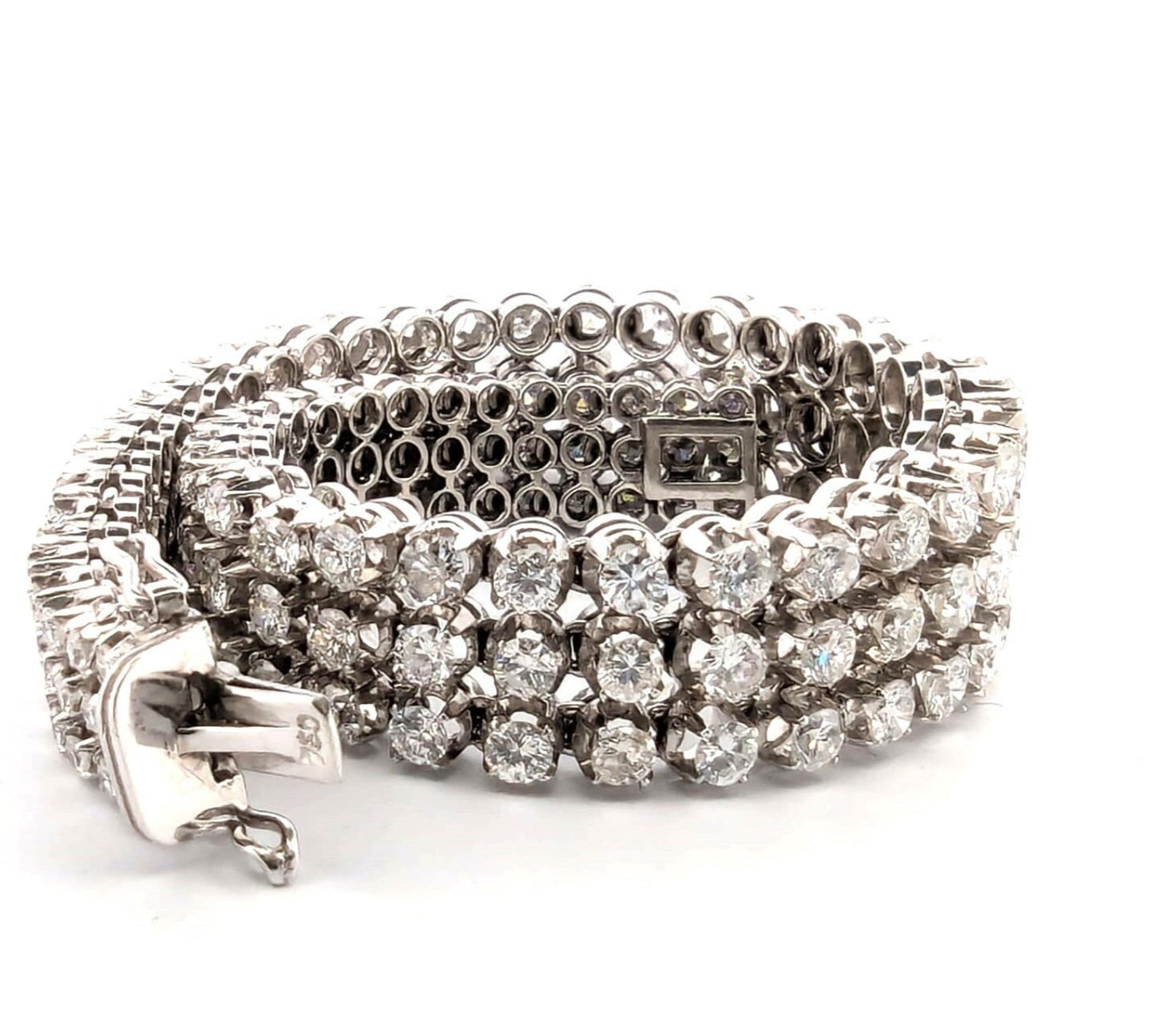 Bracciale Tennis - 18 carati Oro bianco, 18 ct Diamante (Naturale)