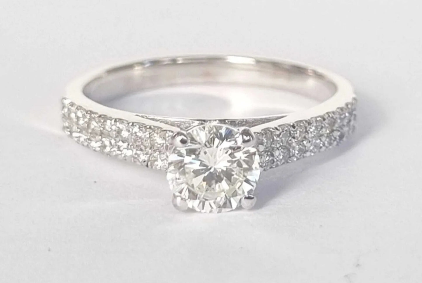 Anello di fidanzamento - 18 carati Oro bianco - 1.01ct. tw. Diamante (Naturale)