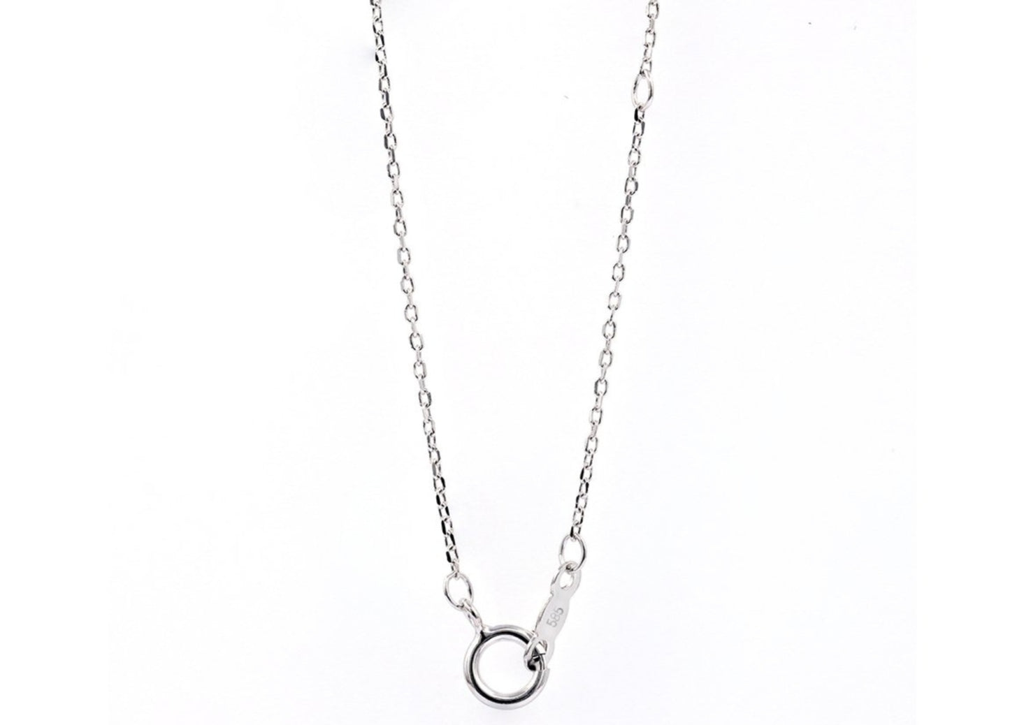 Collana punto luce in oro e diamante naturale smeraldo 0.22ct
